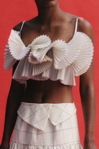 Loulou Sculptural Pleated Bustier Top (PRE-ORDER)