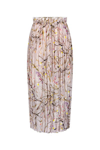 Marie Skirt - Printed Silk Charmeuse Broomstick Skirt