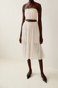 Mara Skirt - Broomstick Pleated Skirt in Micro Gingham