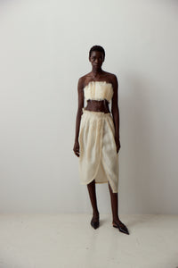 Sculptured Italian Silk Garza Skirt