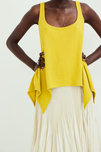 Cashmere Knit Top in Citron
